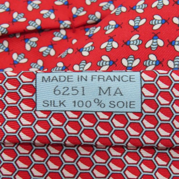 Hermes bee pattern tie silk men's HERMES - Picture 7 of 9
